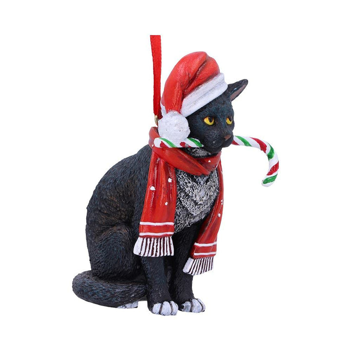 Candy Cane Cat Hanging Ornament 9cm LP