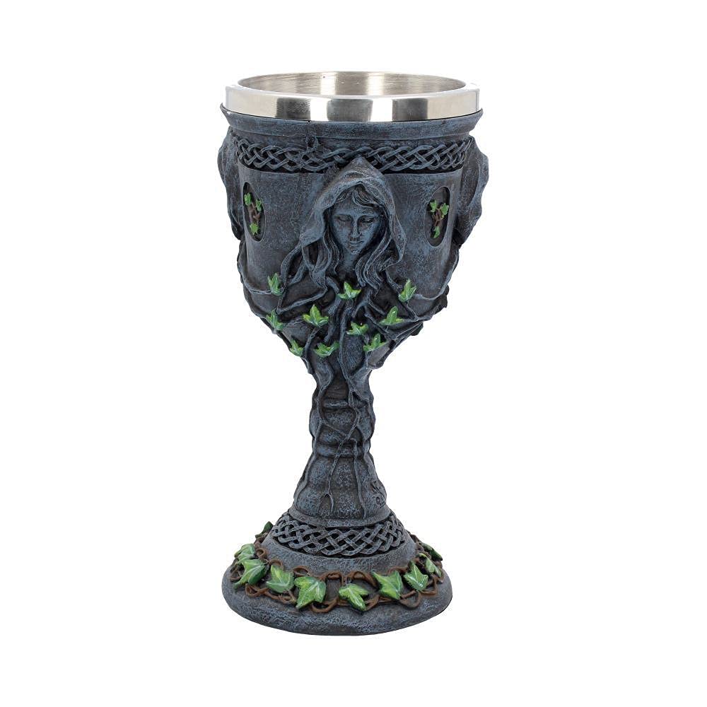 Mother Maiden and Crone Chalice Bronze Triple Goddess Wine Glass 21cm 2