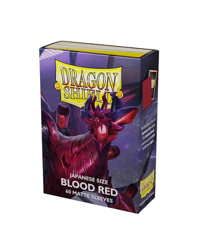 UNIT Dragon Shield Matte Sleeves Japanese Size Blood Red 60 Gaming Accessory by Arcane Tinmen 1