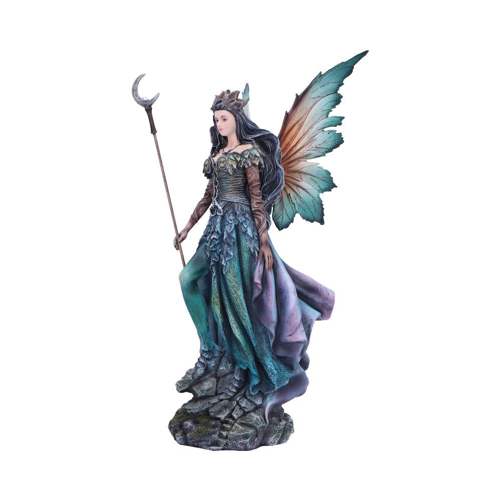 Warden of the Night Sky Fairy Figurine with Moon Staff and Wings 1