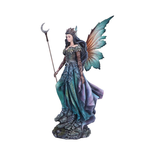 Warden of the Night Sky Fairy Figurine with Moon Staff and Wings 1