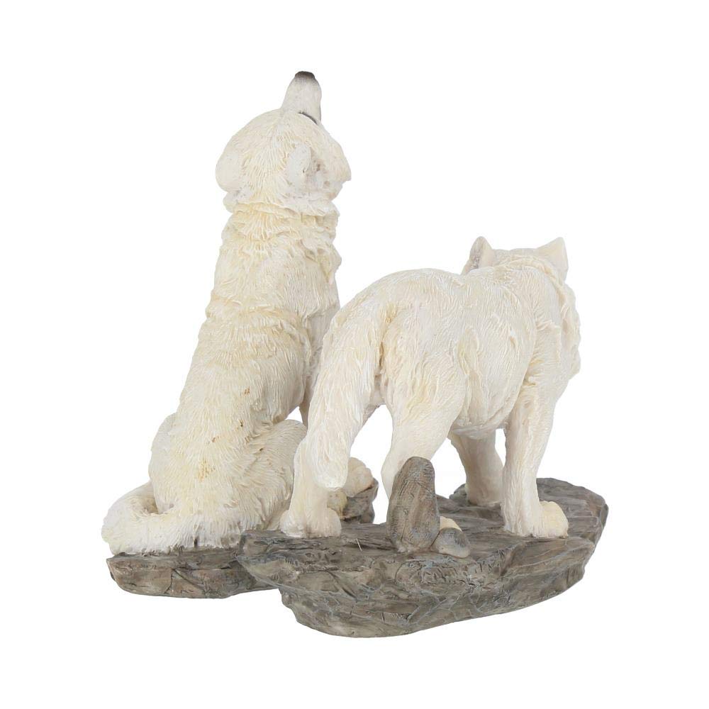 Set of 2 Before the Chase White Wolf Figure 9.8cm