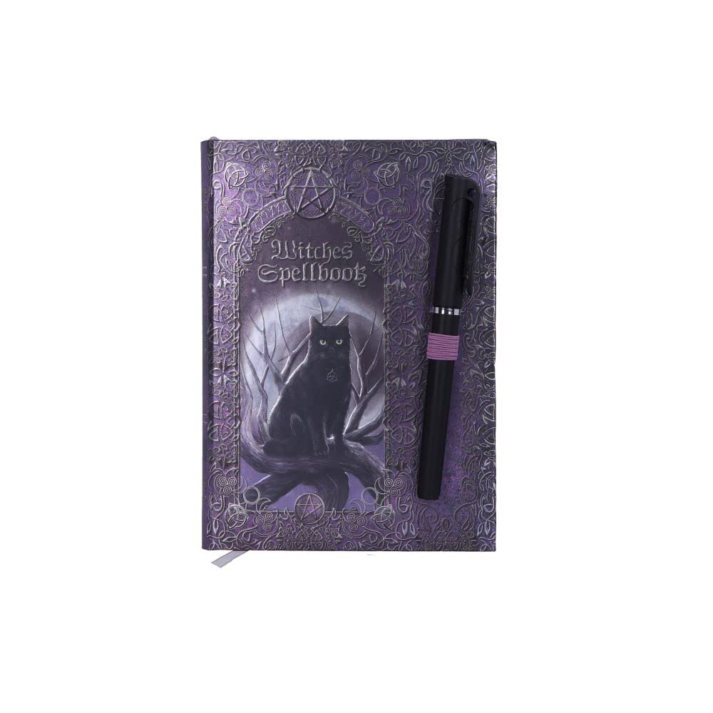 Embossed Black Cat Witches Spell Book A5 Journal with Pen P6