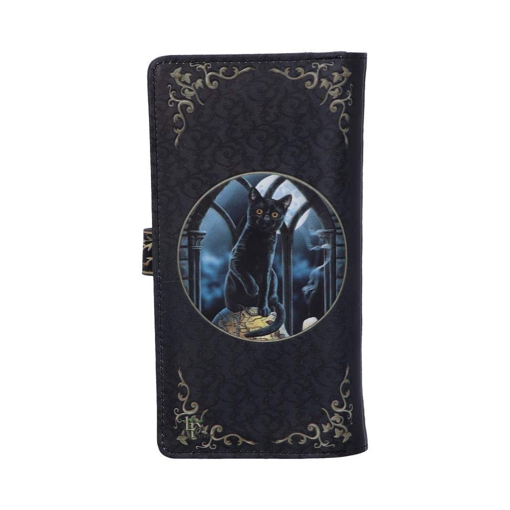 Lisa Parker Spirits of Salem Black Cat Skull Map Embossed Purse 18.5cm