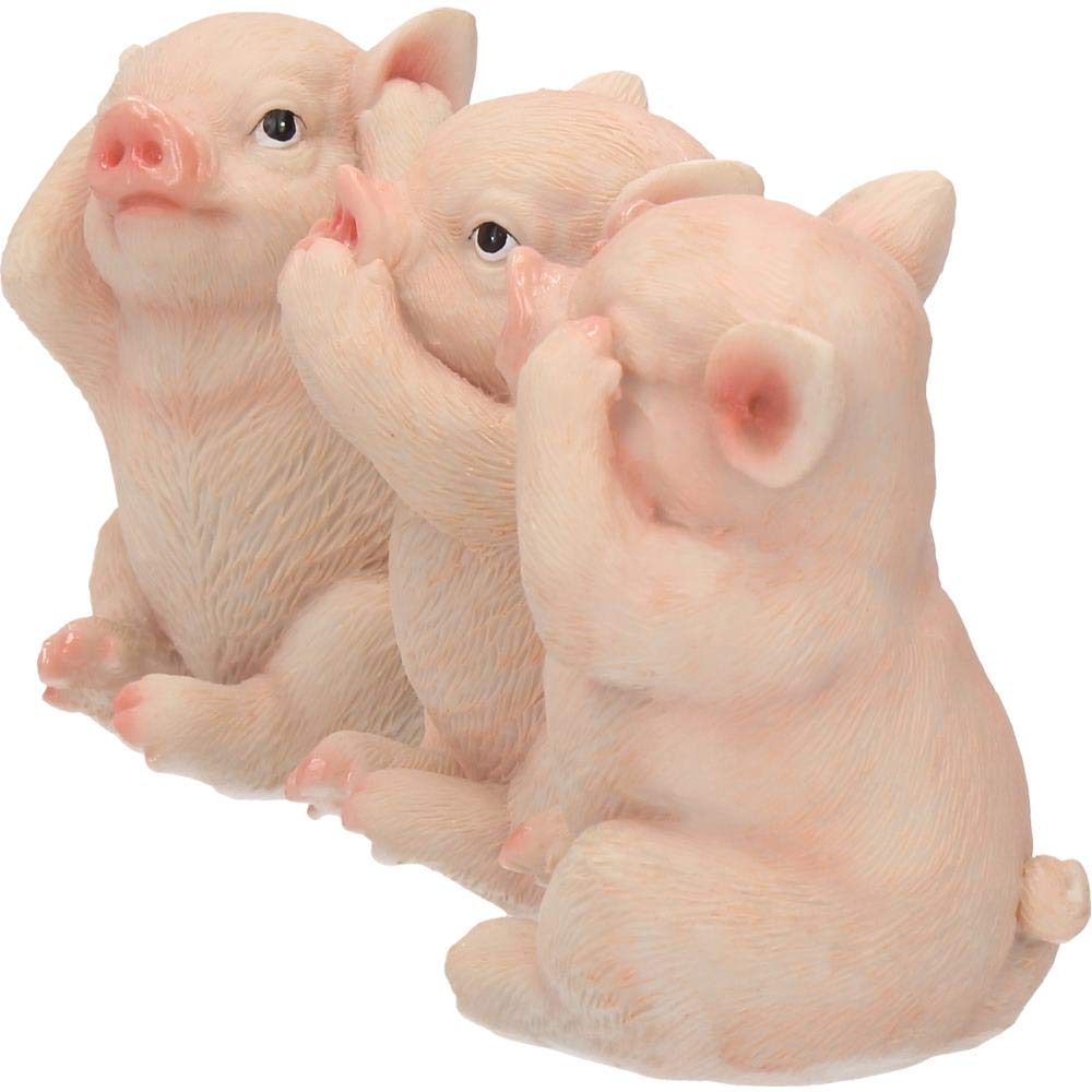 Three Wise Pig Figurines Pigs 9.5cm 3