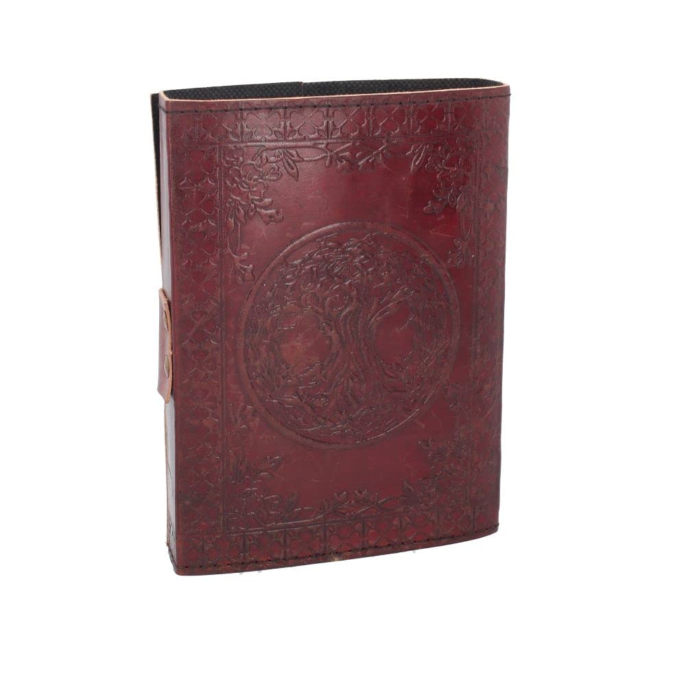 Lockable Tree Of Life Red Leather Journal 15 x 21cm w/lock