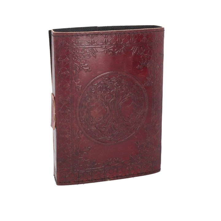 Lockable Tree Of Life Red Leather Journal 15 x 21cm w/lock