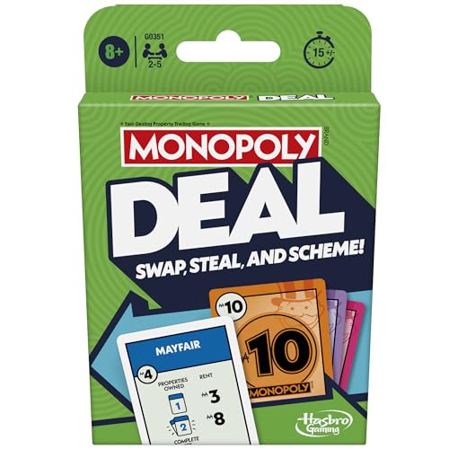 Monopoly Hasbro Gaming Deal Strategy Card Game for 8+ Year Old Kids, for 2-5 Players, Family Games for Children and Adults, Fun Christmas and Birthday Party Gift Idea 1