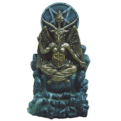 Baphomet Antiquity Occult Backflow Incense Burner Gothic Ornament 18cm 7