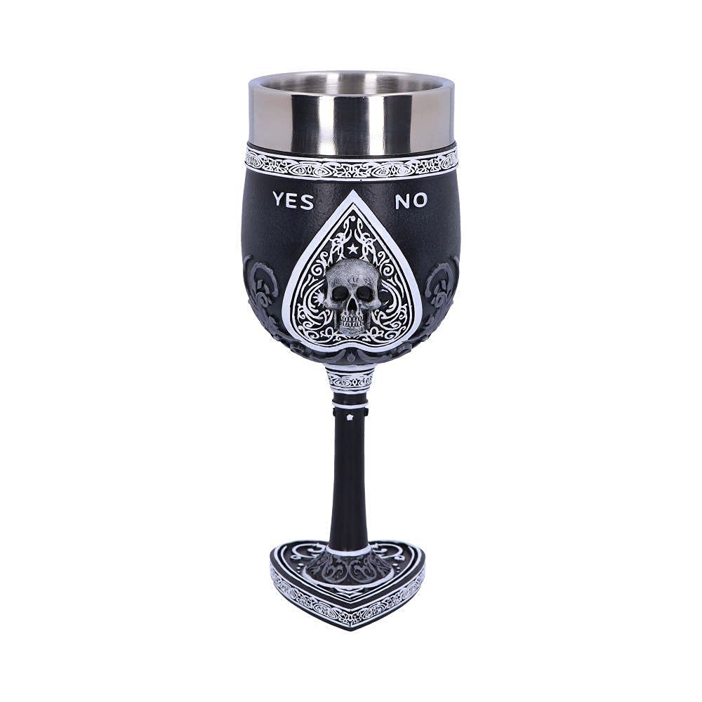 Black and White Spirit Board Goblet Glass 4