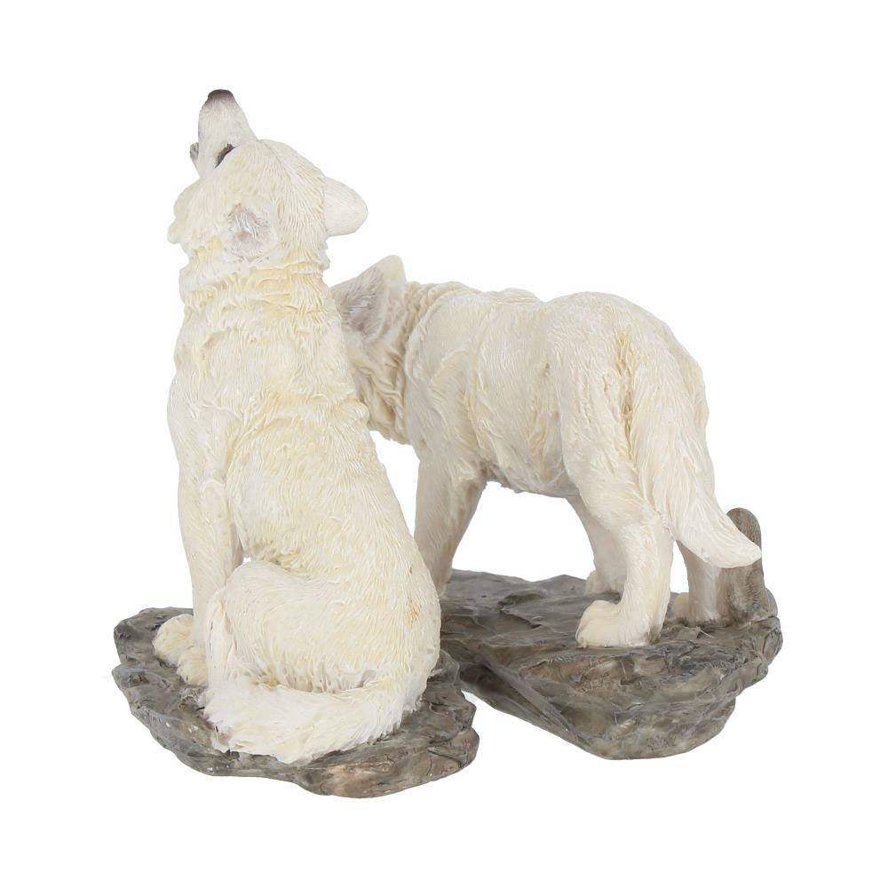 Set of 2 Before the Chase White Wolf Figure 9.8cm