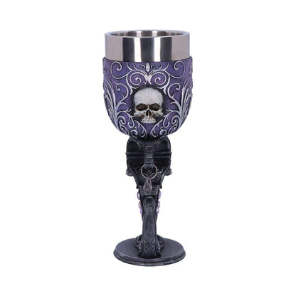 Deaths Desire Twin Skull Heart Set of Two Goblets 18.5cm 2 4