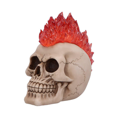 Hot-Headed Decorative Resin Skull Flame Mohawk 19cm 3