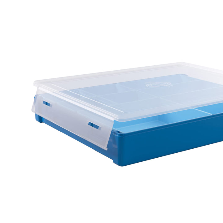 Token Silo Convertible | Store and Organize Board Game Tokens | 9 Removable Trays in 3 Different Sizes | Stackable Token Box | Convenient Space-Saving Design | Blue Color | Made by Gamegenic