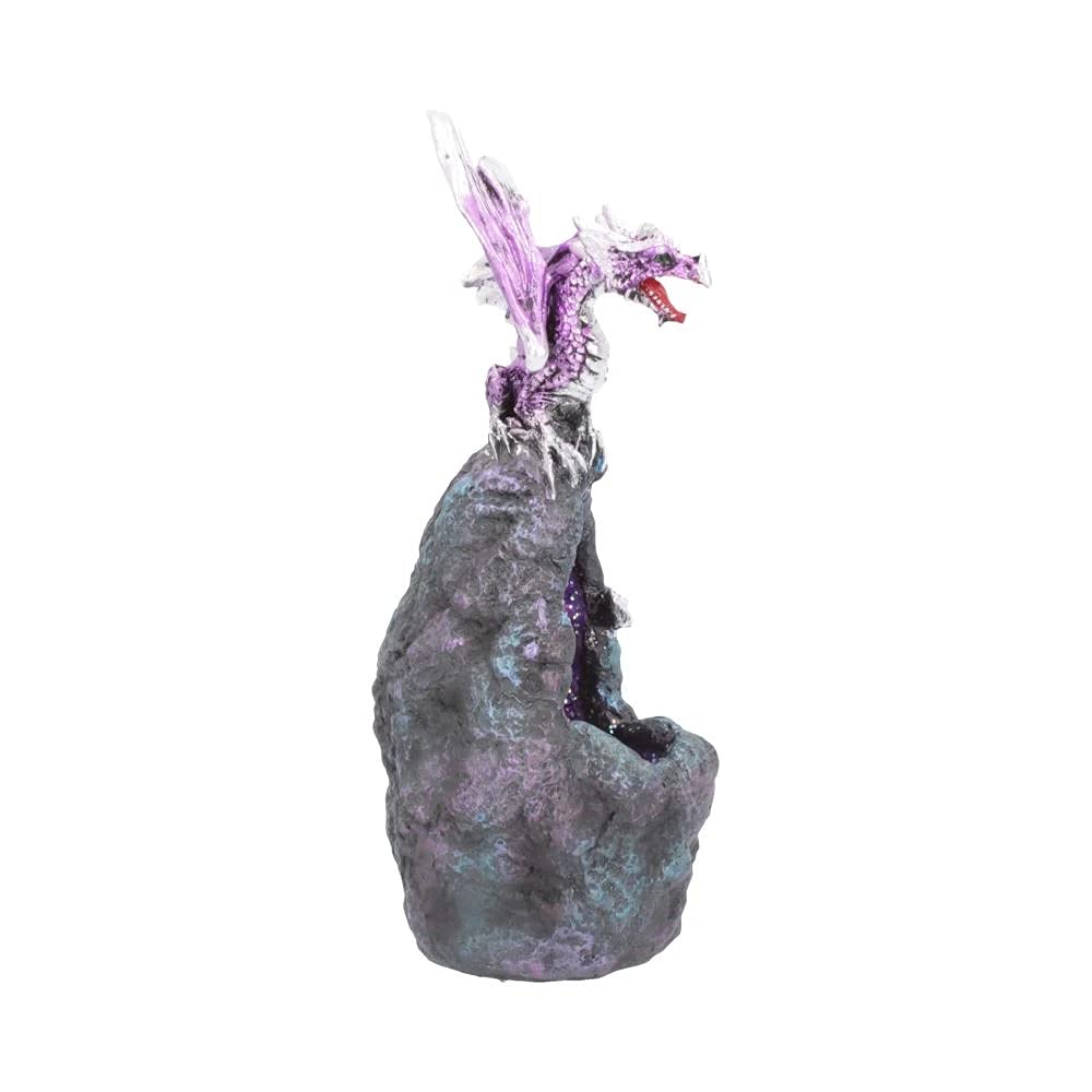 Amethyst Crystal Geode Protecting Dragon Figure Guard