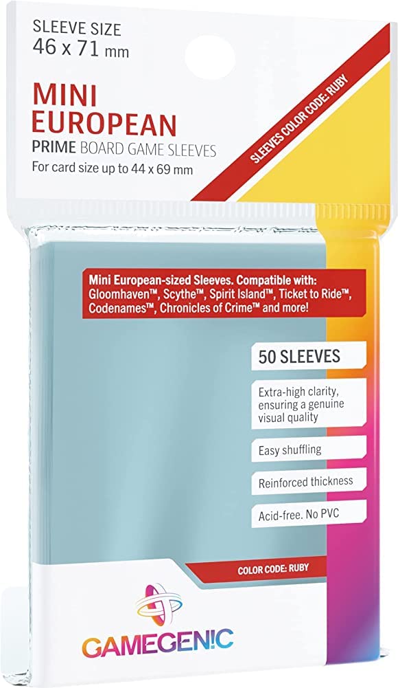 GAMEGEN!C - Prime Mini European-Sized Sleeves 46 x 71 mm (50), Colour Clear (GGS10050ML)