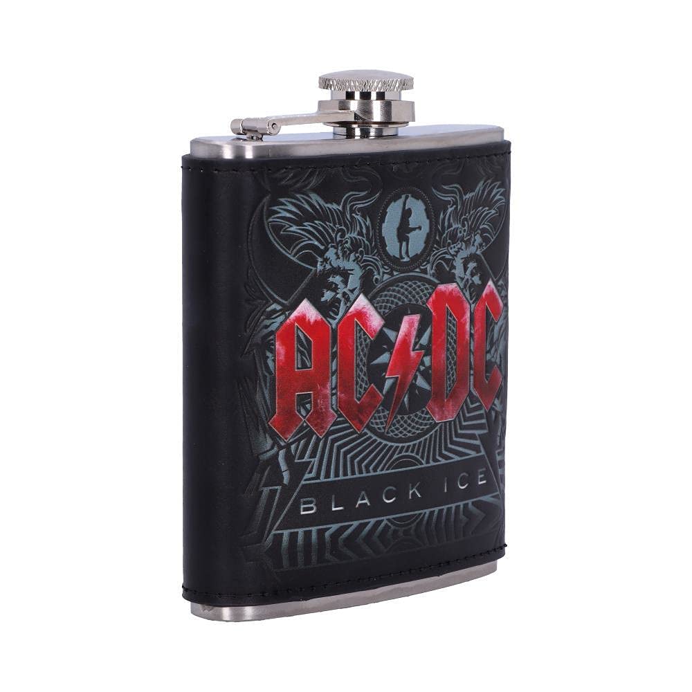 ACDC Black Ice Album Embossed Hip Flask Officially Licensed 4