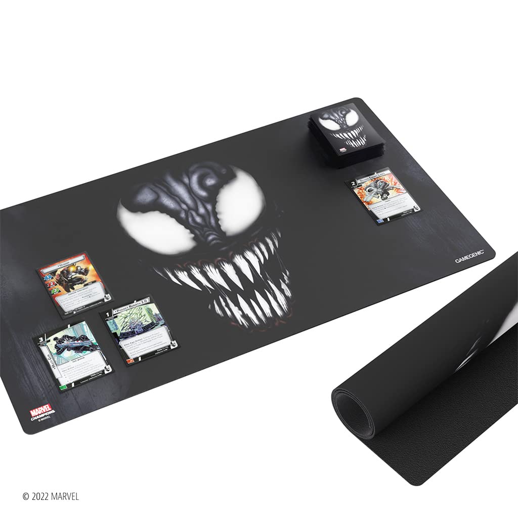 Gamegenic Marvel Champions Venom Game Mat | Slip-Resistant 24" by 14" Rubber Mat | Designed for Use with Marvel Champions The Card Game | Compatible with Other TCGs and LCGs | Made by Gamegenic 2