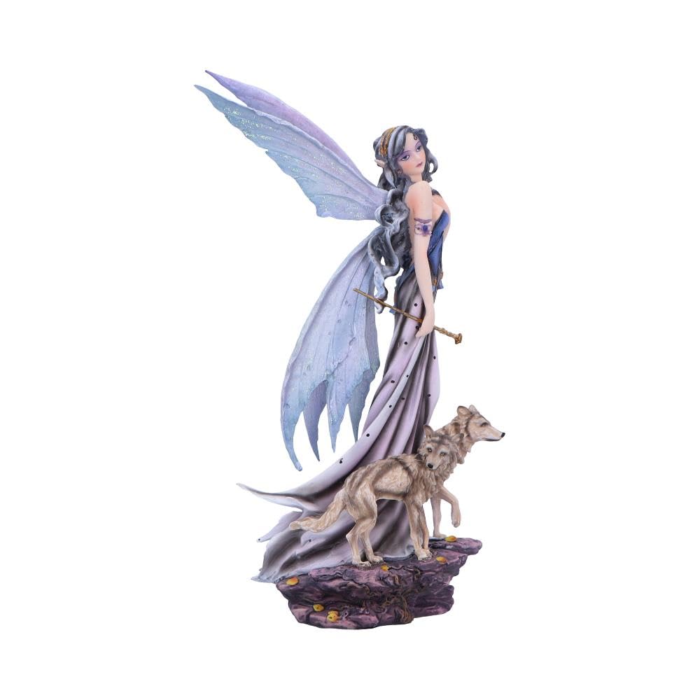 Lina Small Fairy Figurine with Wolves and Forest Detail 26.5cm 4