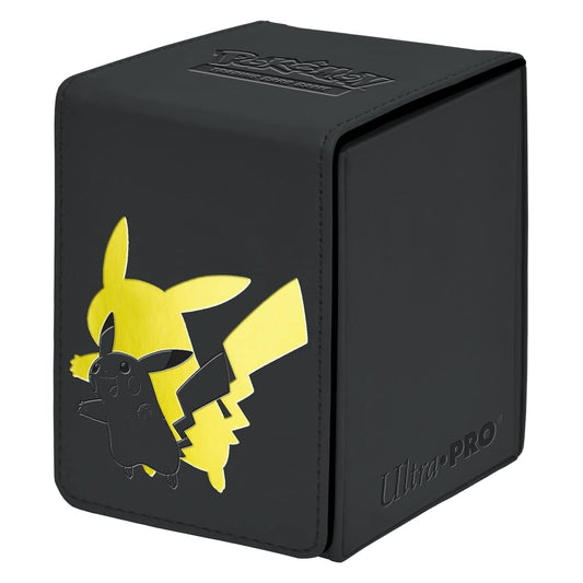 Ultra Pro Elite Series: Pikachu Alcove Flip Deck Box - Premium Leatherette Magic for 100 Double-Sleeved Pokemon Cards & Magic the Gathering - Magnetic Closure & Humor for Trading Card Fans! 1