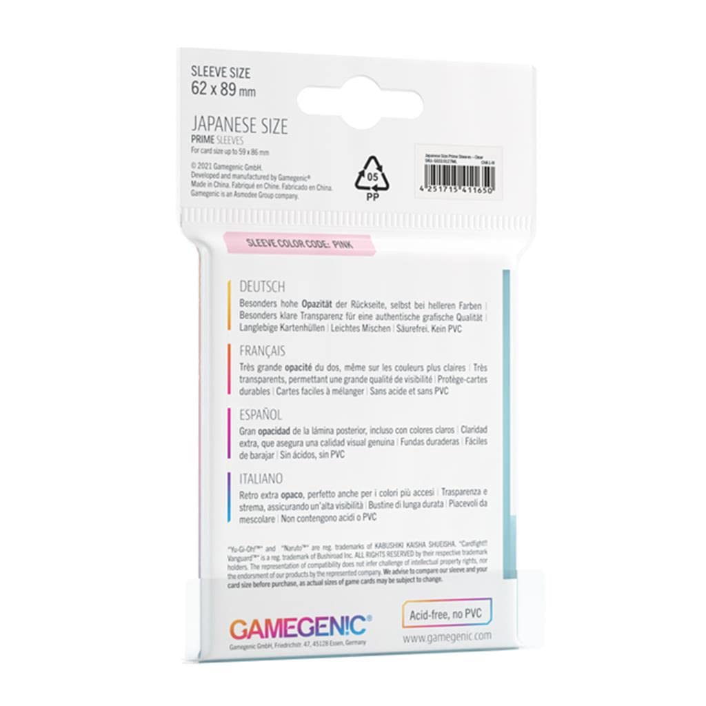 Prime Japanese Sized Sleeves Clear - Multi-language (includes Spanish) 2