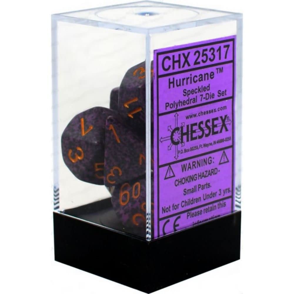 Chessex CHX 25317 Dice-Speckled: 7Pc Hurricane Set, Multicoloured 1