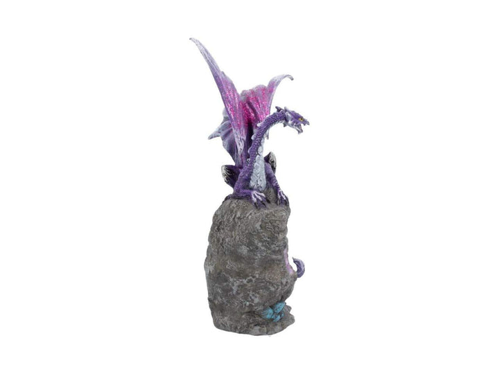 Amethyst Custodian Fantasy Purple Dragon Sitting On A Geode 22cm
