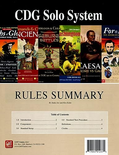 GMT Games GMT: CDG Solo System Kit, 2nd Edition, Solitaire System for GMT's Card Driven Games 1
