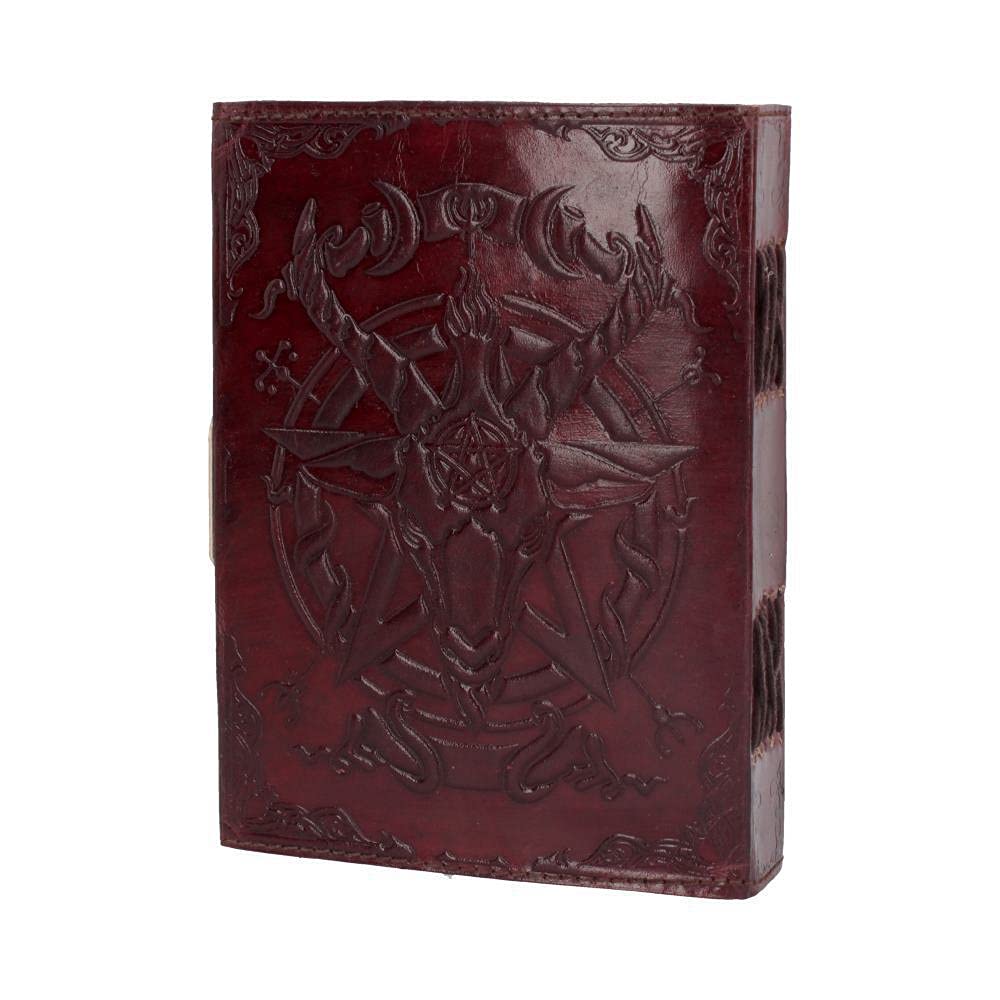 Lockable Red Leather Baphomet Embossed Journal 15cm x 21cm 3
