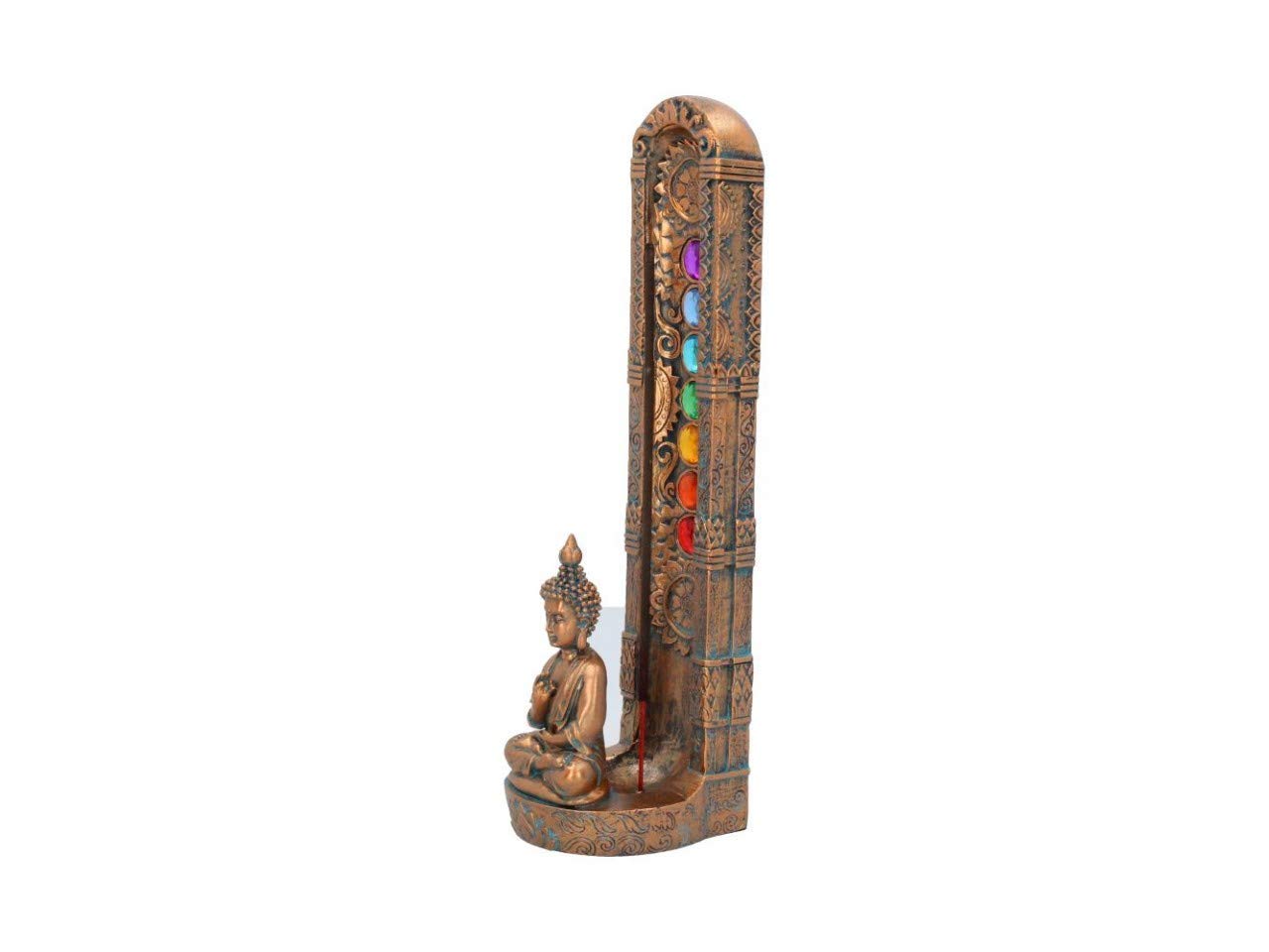 Bronzed Buddha Ascending Chakras Incense Burner 23.5cm 2