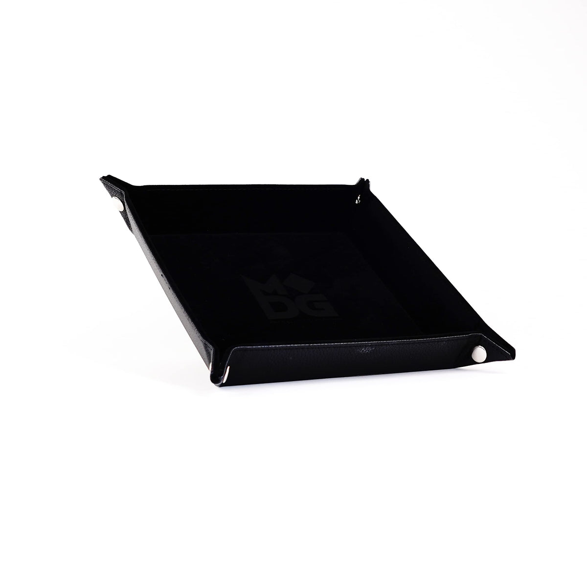 Velvet Dice Tray with Leather Backing, Black 3