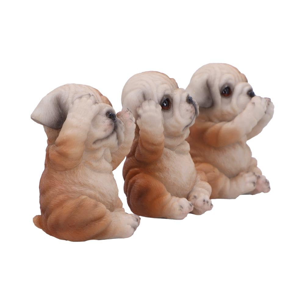 Three Wise Bulldogs Figurines Set of Three 7.5cm 4