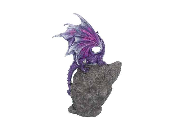 Amethyst Custodian Fantasy Purple Dragon Sitting On A Geode 22cm