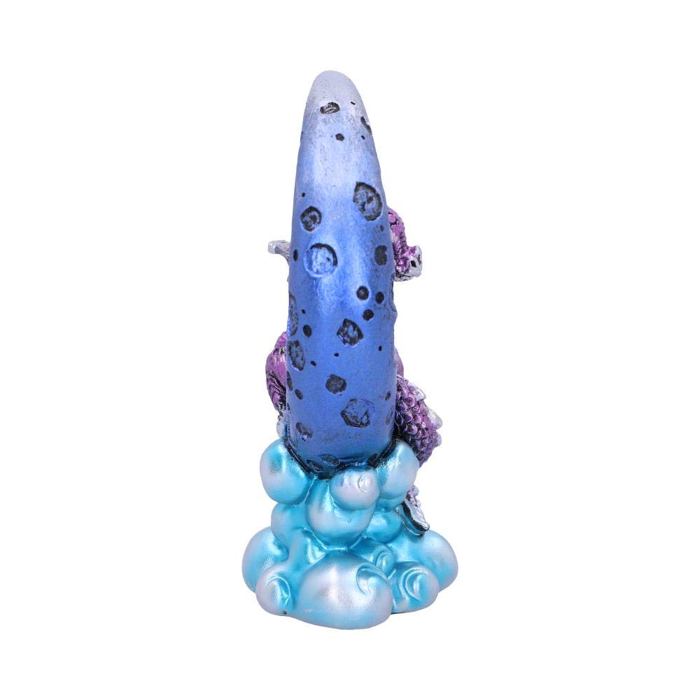 Metallic Purple Crescent Creature Moon Dragon Figurine 11.5cm