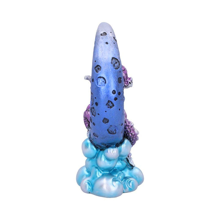 Metallic Purple Crescent Creature Moon Dragon Figurine 11.5cm