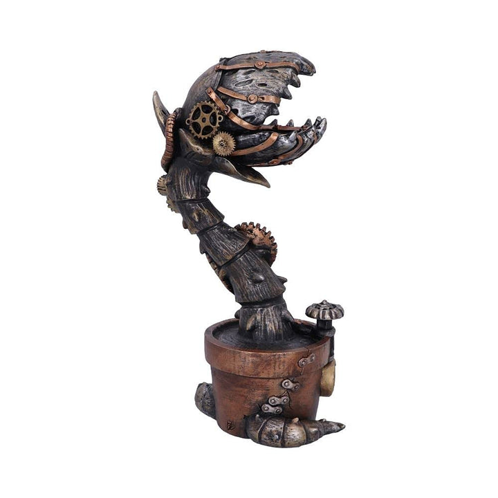 Cogwork Carnivore 243cm Bronze Mechanical Flesh Eating Plant Figurine 24.3cm