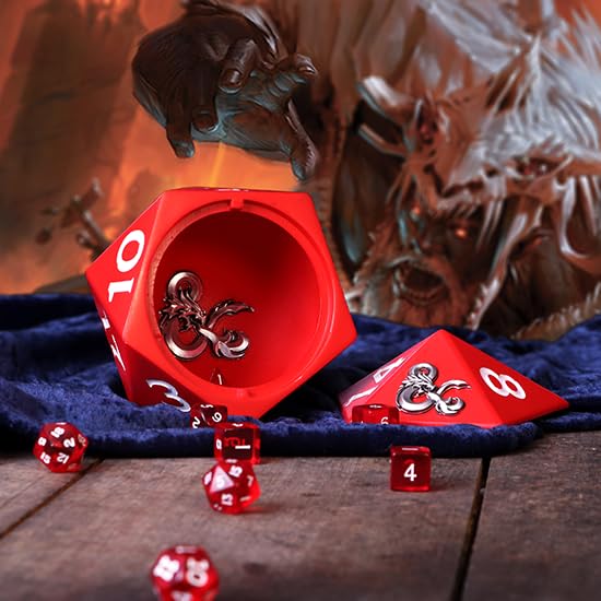 Dungeons Dragons D20 Dice Storage Box 13.5cm Officially Licensed
