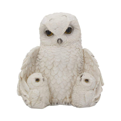 Feathered Family Beautiful Snowy Owl Trio 21.5cm 2