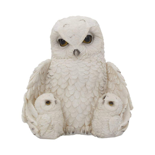 Feathered Family Beautiful Snowy Owl Trio 21.5cm 2