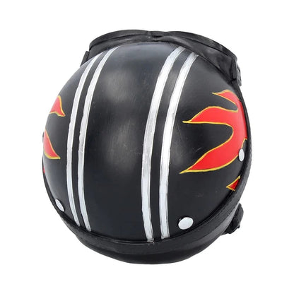 Hell Fire Biker Flame Helmet Skull Ornament 15cm 6