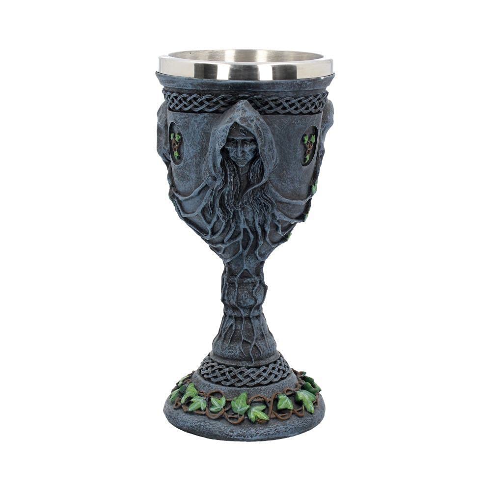 Mother Maiden and Crone Chalice Bronze Triple Goddess Wine Glass 21cm