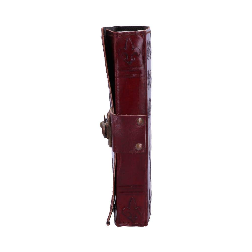 Lockable Red Leather Medieval Embossed Journal 15x21cm