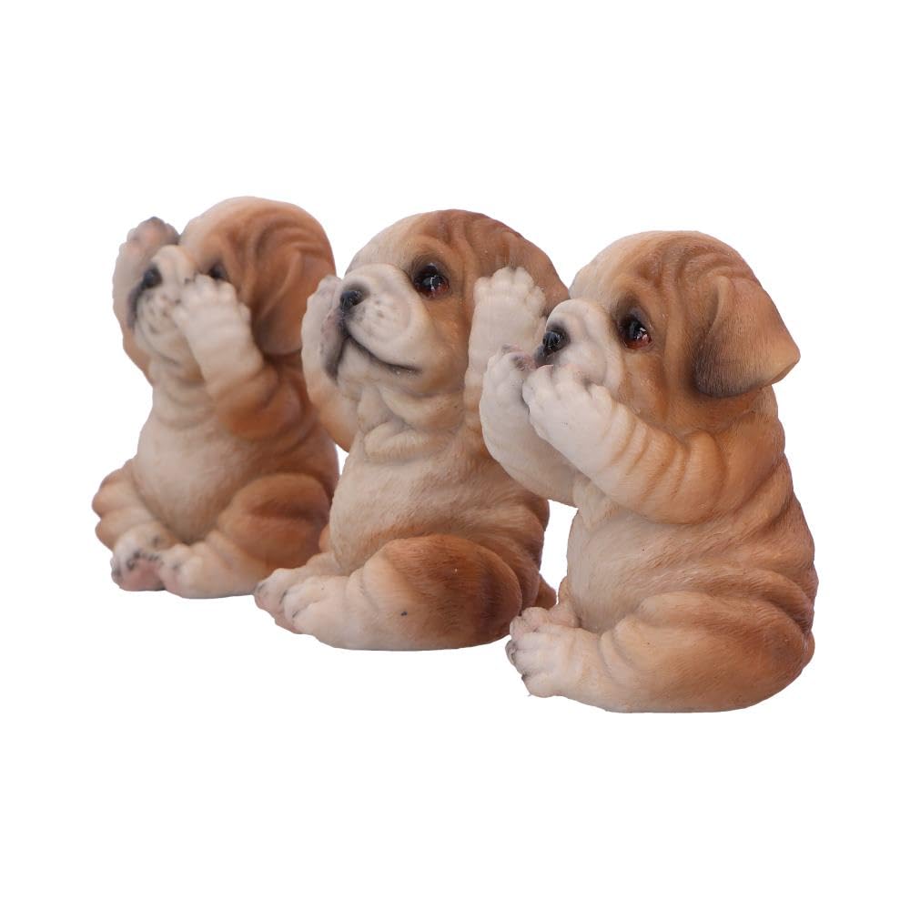 Three Wise Bulldogs Figurines Set of 3 7.5cm
