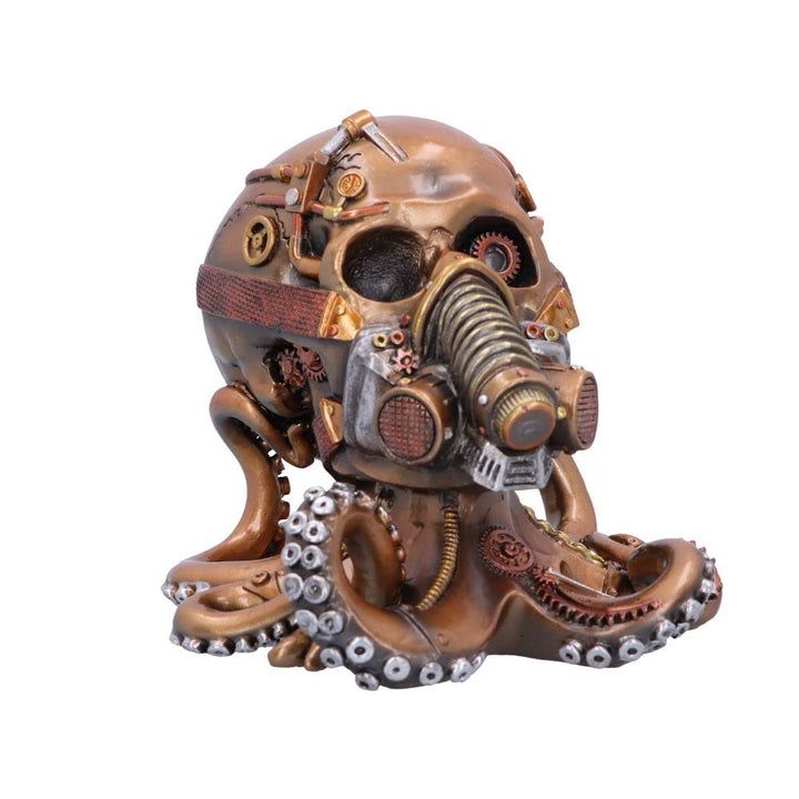 Octo Respiration Bronze Steampunk Skull 18cm