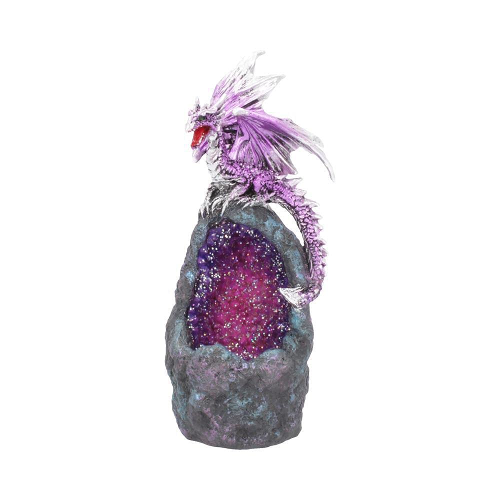 Amethyst Crystal Geode Protecting Dragon Figure Guard 1