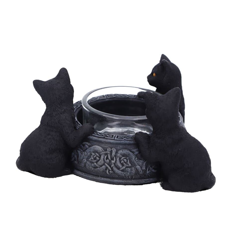 Familiar Trio Cat Tea Light Holder 10cm