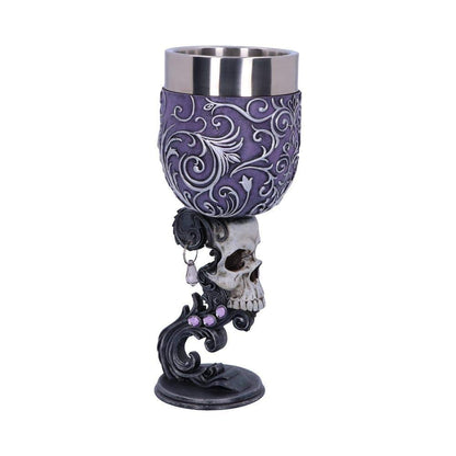 Deaths Desire Twin Skull Heart Set of Two Goblets 18.5cm 2 6