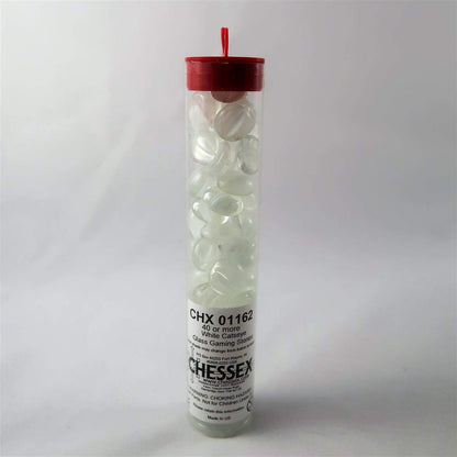 Chessex 01162 White Cats eye Glass Stones Qty 40 or more in 5 inches Tube 2