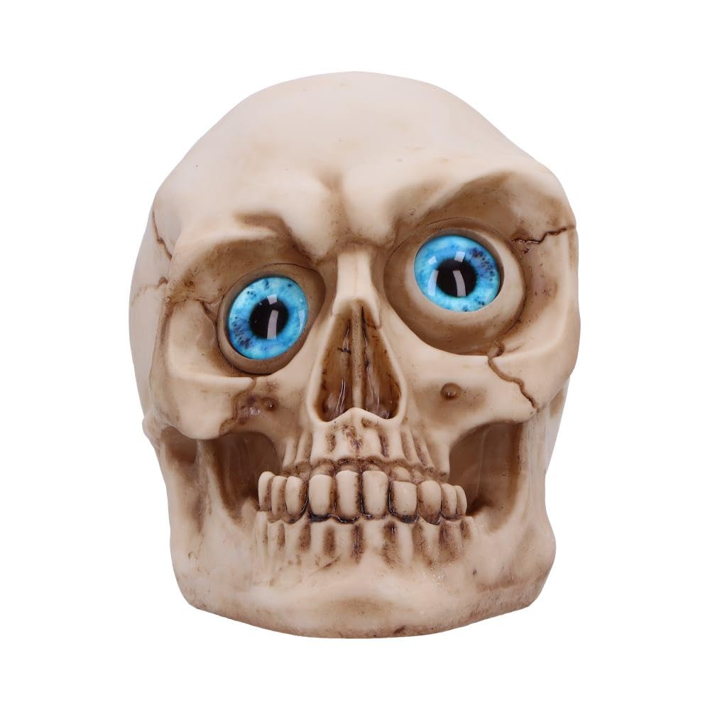 Eyes Wide Open Blue Decorative Resin Skull 12cm 2
