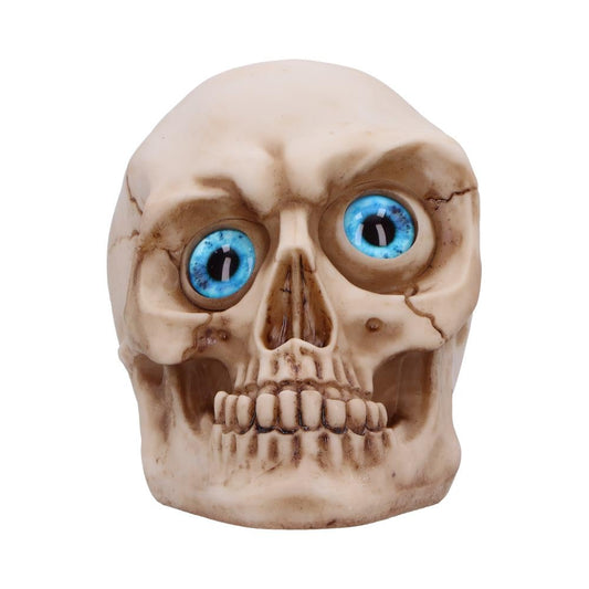 Eyes Wide Open Blue Decorative Resin Skull 12cm 2